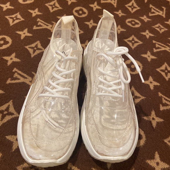 Clear PVC White Womans Sneakers - Picture 6 of 8